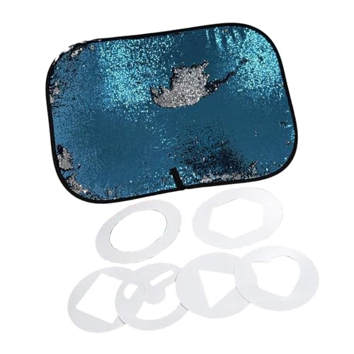 Milageto Pailletten, Glitzer-Pailletten-Flip-Stoff, Sensorische, DIY-Graffiti-Sensorisches Spielzeug mit Formschablonen für, Blau von Milageto