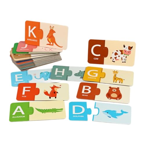 Milageto Passendes Spiel, tragbar, Glatte Kanten, handgefertigt, pädagogisches Spielzeug, frühes Lernspielzeug für Vorschulkinder, Geburtstag, Familienfeier, Alphabet von Milageto