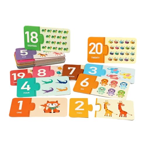Milageto Passendes Spiel, tragbar, Glatte Kanten, handgefertigt, pädagogisches Spielzeug, frühes Lernspielzeug für Vorschulkinder, Geburtstag, Familienfeier, Nummer von Milageto