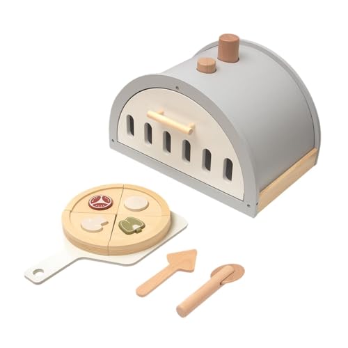 Milageto Pizzaspielzeug aus Holz, Spielset, Lernspielzeug, Küchenspielzeug, realistisches Montessori-Rollenspiel, Küchenzubehör für Kinder ab 3 Jahren, mit Ofen Milageto Pizzaspielzeug aus Holz, Spielset, Lernspielzeug, Küchenspielzeug, realistisches Montessori-Rollenspiel, Küchenzubehör für Kinder ab 3 Jahren, mit Ofen von Milageto