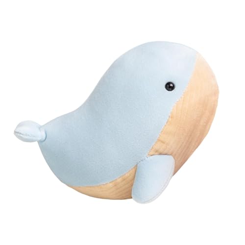 Milageto Plüsch-Wal-Puppe, Umarmungspuppe, 17 cm, weiche Spielzeugfigur, Wal, Stofftier für Raumdekoration, Sammlerstücke, Urlaub, Blau von Milageto