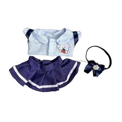 Milageto Plüschpuppen-Kleidungsset zum Anziehen, Fantasie, Foto-Requisiten für kleine Mädchen, weiche Hände auf Puppenhemd mit Krawatte für 6,69-Zoll-Puppen, Mädchen von Milageto
