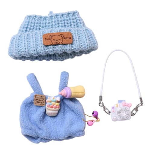 Milageto Puppen-Overall-Anhänger, Puppen-Outfits für Kinder, Geburtstagsgeschenk, Foto-Requisiten, Koordinationskostüme, Puppenkleidung für 6,69-Zoll-Puppen, Blau mit Hutkamera Milageto Puppen-Overall-Anhänger, Puppen-Outfits für Kinder, Geburtstagsgeschenk, Foto-Requisiten, Koordinationskostüme, Puppenkleidung für 6,69-Zoll-Puppen, Blau mit Hutkamera von Milageto