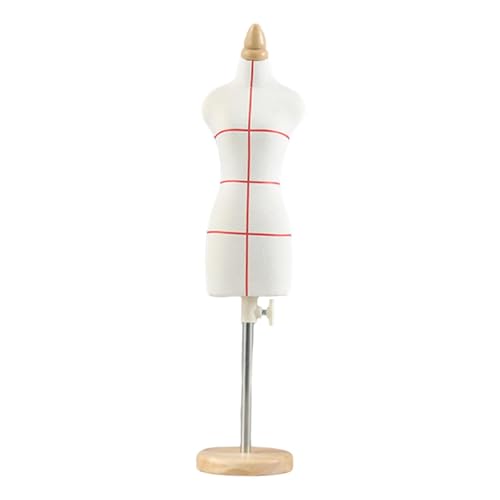 Milageto Puppen Schneiderpuppe mit Standfuß für Puppenhaus, 33 cm mit runder Basis von Milageto