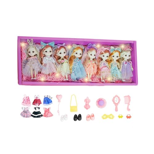 Milageto Puppen Set für Mädchen, Puppenhaus Spielzeug, 15 cm, Geschenkidee, 8 Stück Milageto Puppen Set für Mädchen, Puppenhaus Spielzeug, 15 cm, Geschenkidee, 8 Stück von Milageto