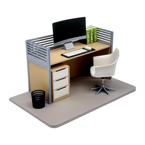Milageto Puppenhaus-Dekoration, Ornamente, Maßstab 1:12, Mini-Computertisch, Puppenhaus-, kleines Computermodell, Basteln, Büromöbel, Set C Milageto Puppenhaus-Dekoration, Ornamente, Maßstab 1:12, Mini-Computertisch, Puppenhaus-, kleines Computermodell, Basteln, Büromöbel, Set C von Milageto