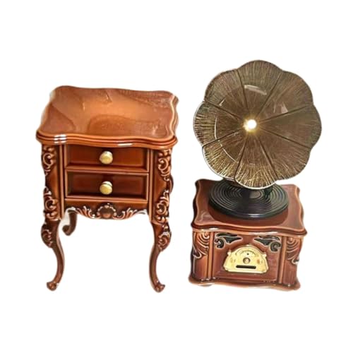 Milageto Puppenhaus Miniatur Grammophon Puppenhausmöbel mit Schrank Maßstab 1:12 Retro Plattenspieler für Diorama Dekor Zubehör Milageto Puppenhaus Miniatur Grammophon Puppenhausmöbel mit Schrank Maßstab 1:12 Retro Plattenspieler für Diorama Dekor Zubehör von Milageto