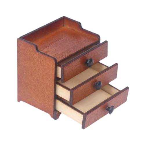 Milageto Puppenhausschrank, Massivholz-Rollenspiel-Requisite, handgefertigter Mini-Schubladenschrank, Miniaturschrank mit schwarzen Knöpfen Milageto Puppenhausschrank, Massivholz-Rollenspiel-Requisite, handgefertigter Mini-Schubladenschrank, Miniaturschrank mit schwarzen Knöpfen von Milageto