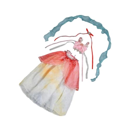 Milageto Puppenkleid -Outfits Miniatur Bildungskoordination Modedekoration handgefertigt für Geburtstagsgeschenk Kostüme Puppenkleidung, Gelb Weiss von Milageto