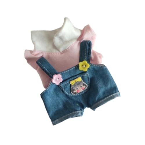 Milageto Puppenkleider-Set für Mädchen, Puppenkleider-Kostüme, süßes Ankleiden, 15 cm, Puppen-Overall, Plüsch-Puppen-Outfit für Anhängerpuppe, Alter 5–7, 8–10, Rosa Milageto Puppenkleider-Set für Mädchen, Puppenkleider-Kostüme, süßes Ankleiden, 15 cm, Puppen-Overall, Plüsch-Puppen-Outfit für Anhängerpuppe, Alter 5–7, 8–10, Rosa von Milageto