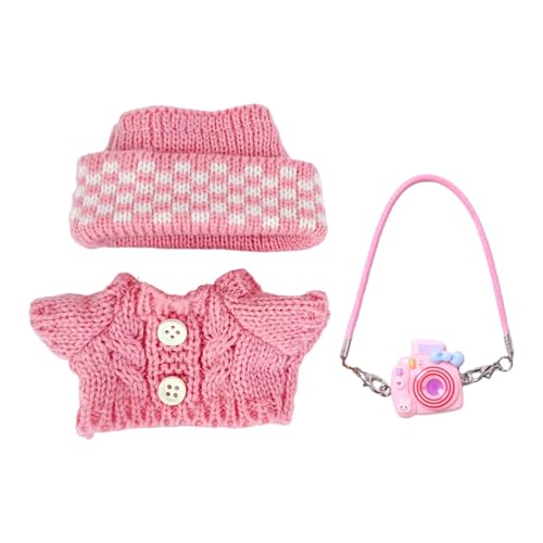 Milageto Puppenkleidung, Puppenzubehör, Kamera-Ornament, Spielzeug, Puppen-Outfit, Pullover und Mütze für 15 cm/17 cm große Puppen, Foto-Requisiten, Rosa Milageto Puppenkleidung, Puppenzubehör, Kamera-Ornament, Spielzeug, Puppen-Outfit, Pullover und Mütze für 15 cm/17 cm große Puppen, Foto-Requisiten, Rosa von Milageto