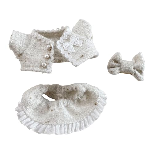 Milageto Puppenkleidung, Rock, Anzug, Anzieh, abnehmbar, weich, Foto-Requisiten, niedliches Plüsch-Puppenzubehör, Kostüme, Puppen-Outfits für 17 cm große, Weiß Milageto Puppenkleidung, Rock, Anzug, Anzieh, abnehmbar, weich, Foto-Requisiten, niedliches Plüsch-Puppenzubehör, Kostüme, Puppen-Outfits für 17 cm große, Weiß von Milageto