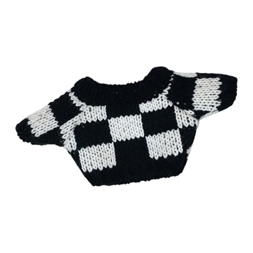 Milageto Puppenkleidung Kleid Outfits für 20 cm Puppenfoto Requisiten stilvolle DIY süße Puppenzubehör weiche Dekor Geburtstag Geschenkpullover, Schwarz-Weiss von Milageto