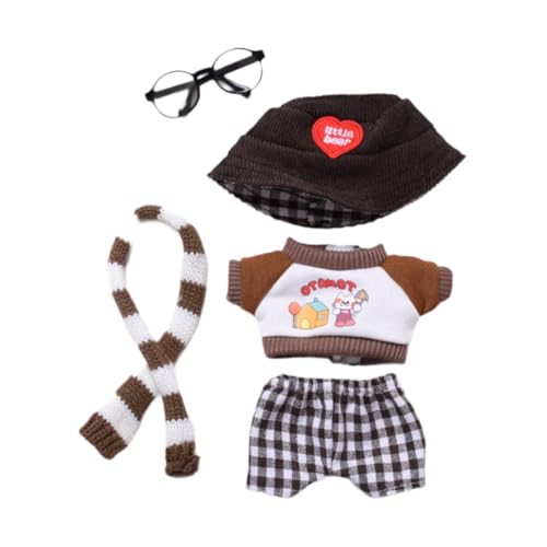 Milageto Puppenkleidung Puppenoberteil Hosen Outfits Entzückende Foto-Requisiten DIY abnehmbare Puppenkleidungsset Miniatur für 6,69-Zoll-Plüschpuppe, Schal-Set Brille Milageto Puppenkleidung Puppenoberteil Hosen Outfits Entzückende Foto-Requisiten DIY abnehmbare Puppenkleidungsset Miniatur für 6,69-Zoll-Plüschpuppe, Schal-Set Brille von Milageto