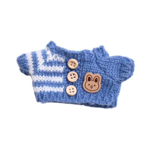 Milageto Puppenpullover Kostüm Dekorieren Puppen Puppenzubehör Weiche Puppenkleidung Anzug Outfits für 15–17 cm große Puppen Mädchenpuppen Jungenpuppen, Blauer Pullover von Milageto