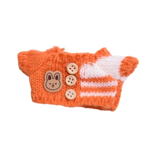 Milageto Puppenpullover Kostüm Dekorieren Puppen Puppenzubehör Weiche Puppenkleidung Anzug Outfits für 15–17 cm große Puppen Mädchenpuppen Jungenpuppen, Orangefarbener Pullover von Milageto
