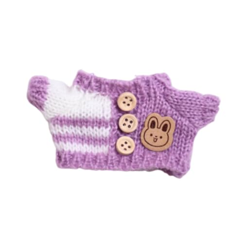 Milageto Puppenpullover Kostüm Dekorieren Puppen Puppenzubehör Weiche Puppenkleidung Anzug Outfits für 15–17 cm große Puppen Mädchenpuppen Jungenpuppen, Violetter Pullover von Milageto