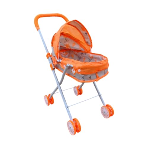 Milageto Puppenwagen, Simulations-Kinderwagenspielzeug, pädagogisch wertvoll mit Baldachin, Rollenspiel-Miniatur-Schiebewagenspielzeug für kleine Mädchen und Milageto Puppenwagen, Simulations-Kinderwagenspielzeug, pädagogisch wertvoll mit Baldachin, Rollenspiel-Miniatur-Schiebewagenspielzeug für kleine Mädchen und von Milageto
