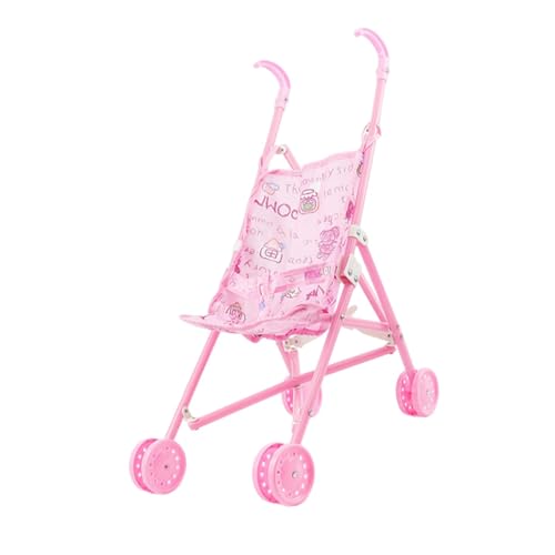 Milageto Puppenwagen, faltbar (Puppe Nicht im Lieferumfang enthalten), Lernspielzeug, Rollenspiel-Puppenwagen für alle 8-Zoll-Puppen für kleine Mädchen von Milageto