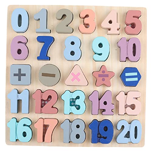 Milageto Puzzle Playing Holz frühe Lernen Puzzle-Blöcke Buchstaben und Zahlen für Kindergarten Junge, 1-20 Zahlen von Milageto
