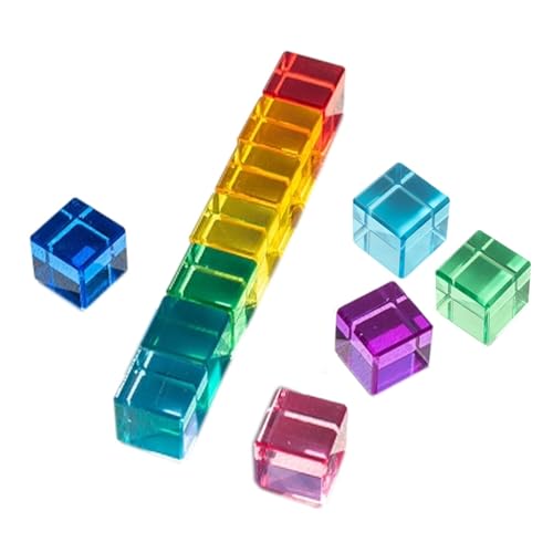 Milageto Regenbogen-Bausteine-Set, Lernspielzeug, transparent, bunt, Regenbogen-Acryl-Edelsteinwürfel, Blöcke für Milageto Regenbogen-Bausteine-Set, Lernspielzeug, transparent, bunt, Regenbogen-Acryl-Edelsteinwürfel, Blöcke für von Milageto