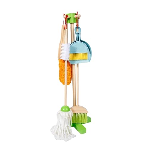 Milageto Reinigungsset für, Reinigungsspielzeug, Hausarbeit, Rollenspielspielzeug, Mopp, Staubwedel, Kehrschaufel, Bürste und Ständer, für von Milageto