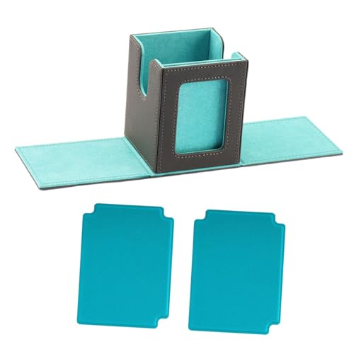 Milageto Sammelkarten-Deckbox-Halter mit Trennwänden, Kratzfeste Karten-Vitrine, Karten-Aufbewahrungsbox für, Blau von Milageto