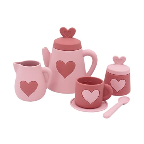 Milageto Silicone Tea Party Set tun Tönte Tee Set Rollenspiel Spiel Montessori Spielzeugküchengeschirr Spielzeug für Jungen und Mädchen Kindergarten, Ziegelrot Milageto Silicone Tea Party Set tun Tönte Tee Set Rollenspiel Spiel Montessori Spielzeugküchengeschirr Spielzeug für Jungen und Mädchen Kindergarten, Ziegelrot von Milageto