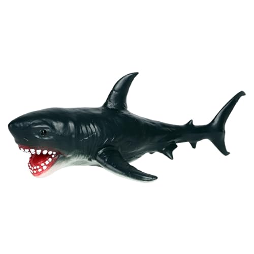 Milageto Simulation Fischmodell Figuren Meerestierfiguren Desktop-Dekoration Spielzeug Meereslebewesen Modell Simulationsmodell für Kindergeschenke, großer weißer Hai von Milageto