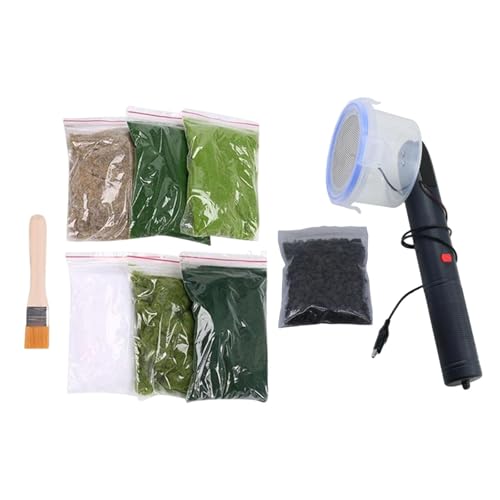 Milageto Statische Grasapplikatoren, statische Beflockung, tragbare Handbeflockungs-Kits, Beflockungsmaschine für Rasen, DIY-Landschaftsdiorama von Milageto