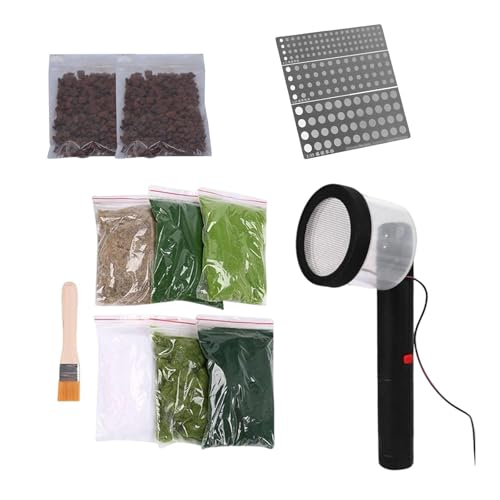 Milageto Mini Static Gras Beflockung mit Platte, ABS Applikator mit Anti-Rutsch-Griff für Beflockung Maschine, tragbare Gras Pflanzer für DIY-Projekt Scenic Modellierung Sand Tabelle Modellierung, BB von Milageto