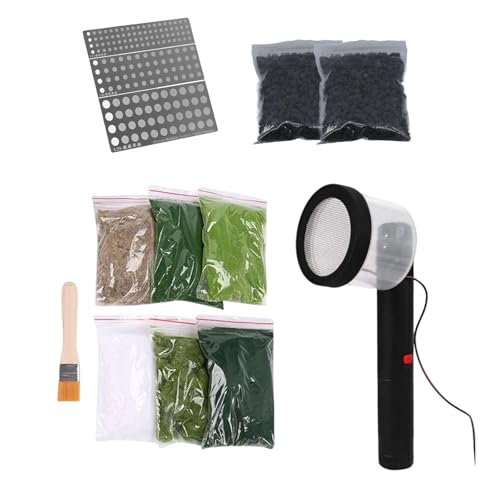 Milageto Mini Static Gras Beflockung mit Platte, ABS Applikator mit Anti-Rutsch-Griff für Beflockung Maschine, tragbare Gras Pflanzer für DIY-Projekt Scenic Modellierung Sand Tabelle Modellierung, CC von Milageto