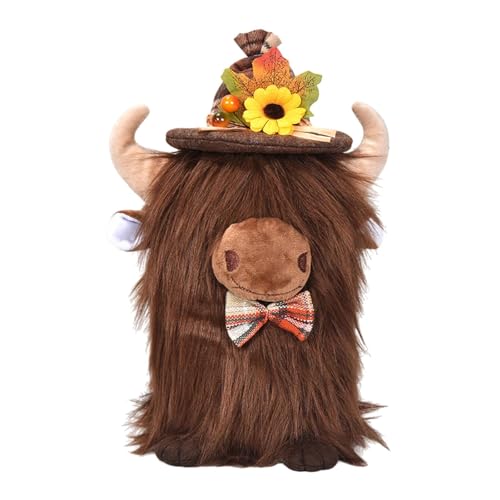 Milageto Stofftiere Cow, Thanksgiving Day Decoration Home Geschenkparty Vorgegenteil Plüschspielzeug Puppe für Wohnzimmer Kinder Diner, Kastanie Milageto Stofftiere Cow, Thanksgiving Day Decoration Home Geschenkparty Vorgegenteil Plüschspielzeug Puppe für Wohnzimmer Kinder Diner, Kastanie von Milageto