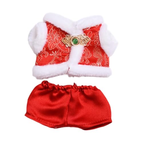 Milageto Tang-Anzug für Plüschpuppen, modisch für kleine Mädchen, Flexibilität, zum Anfassen, Puppenkostüm-Set, Anzieh-Outfit für 17 cm, Top-Hosen Milageto Tang-Anzug für Plüschpuppen, modisch für kleine Mädchen, Flexibilität, zum Anfassen, Puppenkostüm-Set, Anzieh-Outfit für 17 cm, Top-Hosen von Milageto