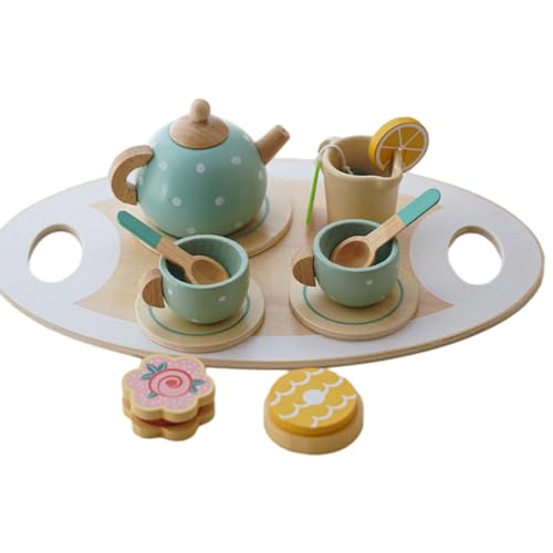 Milageto Tee-Party-Set, Montessori-Spielzeug, tragbar, realistische Kaffeetassen-Sets, Teekanne für Arbeitszimmer, Restaurant-Aktivitäten, Partygeschenke von Milageto
