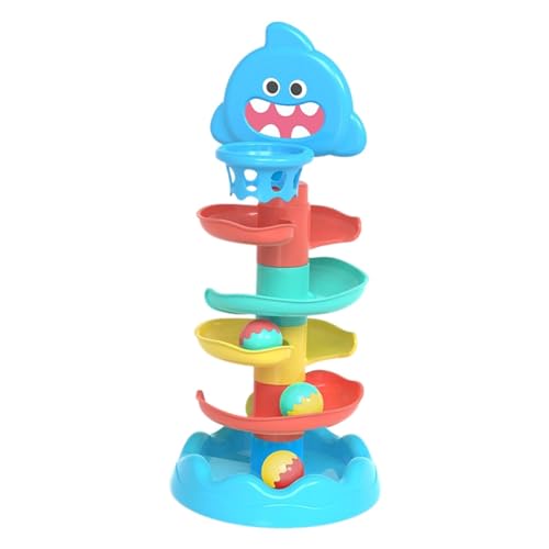 Milageto Track Slide Drop Toys Tragbares Ball Drop und Rolling Swirling Spielzeug für Vorschulkinder im Innen- und Außenbereich, A von Milageto