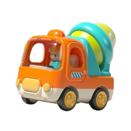 Milageto Trägheit Autospielzeug Push and Go Car tragbares Baufahrzeug-Spielzeug Reibungsantriebs Spielzeugwagen für Kinder Kinder 1 bis 3 Jahre alt, Mixer -LKW von Milageto