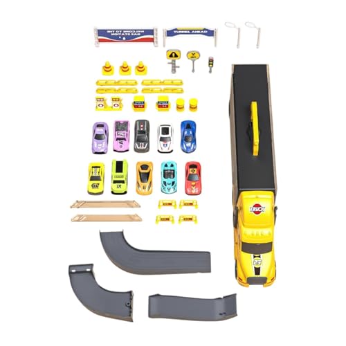Milageto Transportträger-LKW-Spielzeugset, Autos, Aufbewahrung und Transporter, Spielzeug-LKW, Faltbarer Transport-LKW, Spielzeug für Kinder, Jungen und, Gelb Milageto Transportträger-LKW-Spielzeugset, Autos, Aufbewahrung und Transporter, Spielzeug-LKW, Faltbarer Transport-LKW, Spielzeug für Kinder, Jungen und, Gelb von Milageto