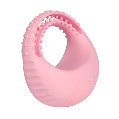 Milageto Tumbler Pet Kauspielzeug Reinigungswerkzeug Erhöhen Sie Mittlere Hunde Große Katzen Instinkttraining Gummikreis Welpen Spielen Interaktiver, ROSA von Milageto