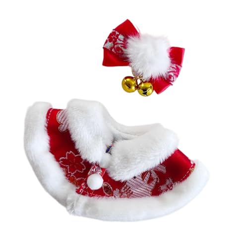 Milageto Umhang für Plüschpuppen, zum Anziehen, Zubehör für Plüschpuppen, süße Dekoration, abnehmbares weiches Puppenkostüm, Puppenkleidung für 14 cm große, Rot Milageto Umhang für Plüschpuppen, zum Anziehen, Zubehör für Plüschpuppen, süße Dekoration, abnehmbares weiches Puppenkostüm, Puppenkleidung für 14 cm große, Rot von Milageto
