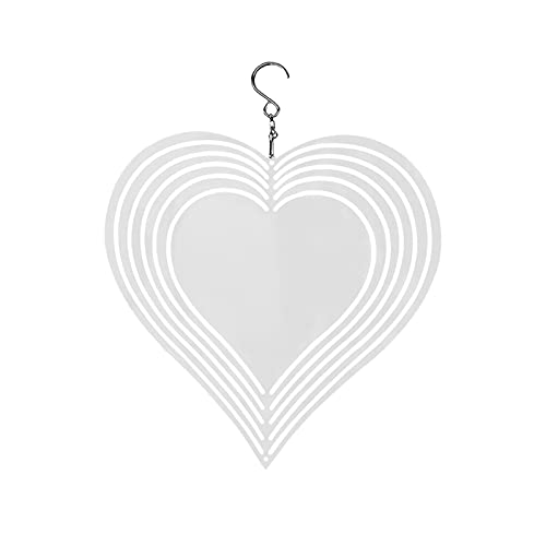 Milageto Wärmesublimations-Windspiel, blank, Metallhandwerk, Windskulptur, doppelseitig, Aluminium, rotierende Windspiele für Hof, Terrasse, Ornament-Dekor, Heart Milageto Wärmesublimations-Windspiel, blank, Metallhandwerk, Windskulptur, doppelseitig, Aluminium, rotierende Windspiele für Hof, Terrasse, Ornament-Dekor, Heart von Milageto
