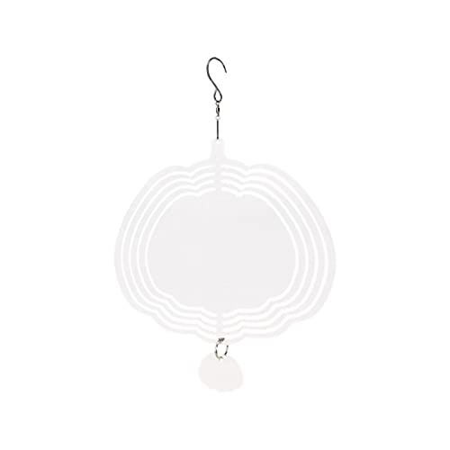 Milageto Wärmesublimations-Windspiel, blank, Metallhandwerk, Windskulptur, doppelseitig, Aluminium, rotierende Windspiele für Hof, Terrasse, Ornament-Dekor, Pumpkin von Milageto