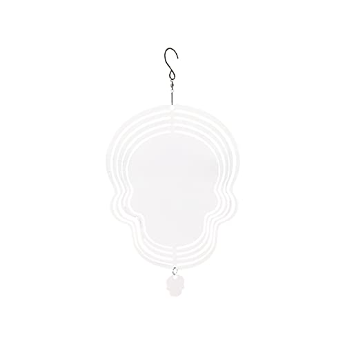 Milageto Wärmesublimations-Windspiel, blank, Metallhandwerk, Windskulptur, doppelseitig, Aluminium, rotierende Windspiele für Hof, Terrasse, Ornament-Dekor, Totenkopf Milageto Wärmesublimations-Windspiel, blank, Metallhandwerk, Windskulptur, doppelseitig, Aluminium, rotierende Windspiele für Hof, Terrasse, Ornament-Dekor, Totenkopf von Milageto