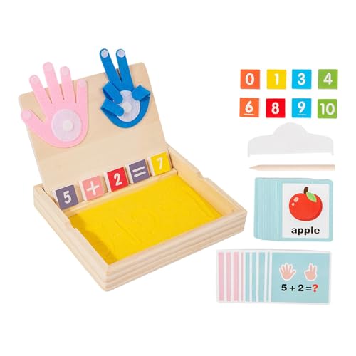 Milageto Zahlenzählblöcke für, Finger-Mathematikspiel, Sandmalerei, 2-in-1, Vorschul-Lernspielzeug für Jungen und Mädchen, Geburtstagsgeschenke von Milageto