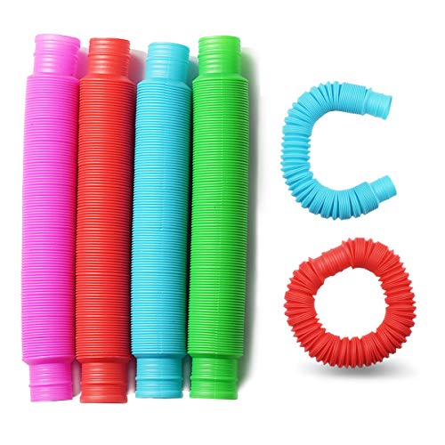 Milaloko 6-Pack Pop Tubes Sensorisches Spielzeug, Mehrfarben-Stretch-Rohr Sensorisches Spielzeug für Kinder Stress und Angst Linderung von Milaloko