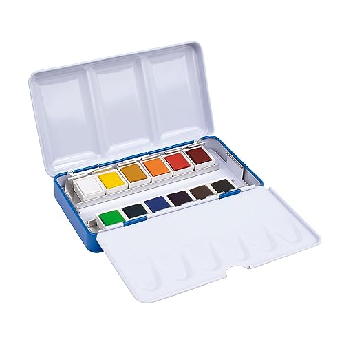 MILAN® Federmäppchen aus Metall, 12 Aquarellfarben von Milan