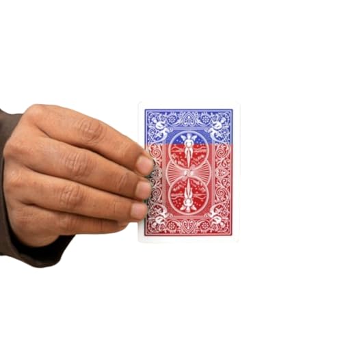 MilesMagic Magician's Color Changing Card Gimmick on Bicycle Rider Back Illusion Magic Trick (nur 1 Karte), Rot zu Blau von MilesMagic