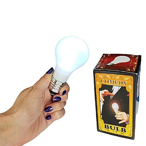 MilesMagic Magician's Comedy Magic Lamp LED Glow In Hand Touch Model Gimmick mit Magnetring und Batterie-Licht Push-Birne für Zaubertrick, weiß von MilesMagic
