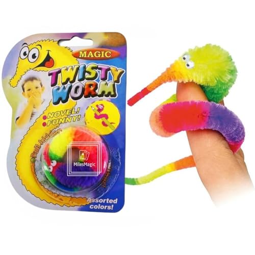 MilesMagic Magician's Twisty Worm Gimmick | Unsichtbare Fadenschnur kommandierend lustig wackelig bewegliche Fuzzy Worms auf unsichtbarer Schnur Close Up Magic Trick | 1 Stück, mehrfarbig MilesMagic Magician's Twisty Worm Gimmick | Unsichtbare Fadenschnur kommandierend lustig wackelig bewegliche Fuzzy Worms auf unsichtbarer Schnur Close Up Magic Trick | 1 Stück, mehrfarbig von MilesMagic