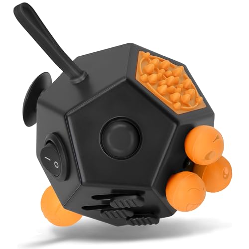 Milifox 12 Sided Fidget Cube - Fidget Cube Spielzeug für Erwachsene & Kinder mit ADHD, ADD, Autismus,Anti-Stress Angst Relief Original Infinity Toys(Schwarz Orange) von Milifox
